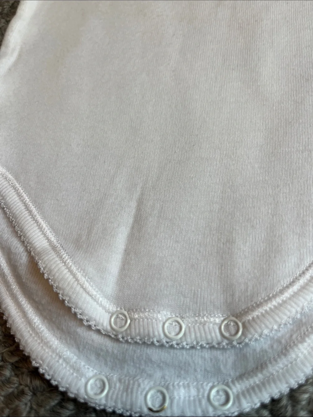 Bonpoint Classic White Baby One-Piece with Floral Peter Pan Collar